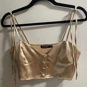 Nasty Gal gold corset bralette top - new without tag